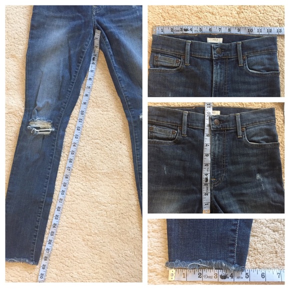 Able jeans Lorena High Rise Distressed Raw hem cuff ankle 24 x 29 Womens - Picture 6 of 12